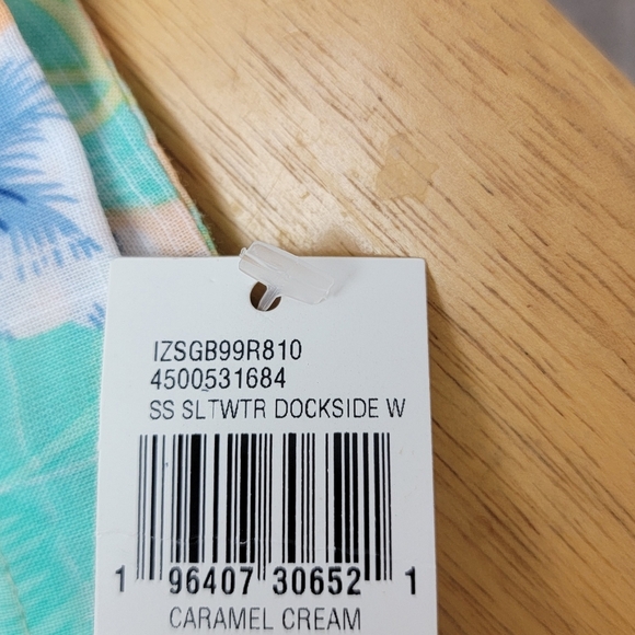 IZOD Saltwater Tropical Graphic Dockside Short Sleeve Button Down Shirt Sz M NEW - Picture 12 of 13